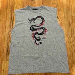 Vintage JNCO Jeans Sleeveless Shirt Mens XL Red Dragon Graphic T-Shirt  Y2K